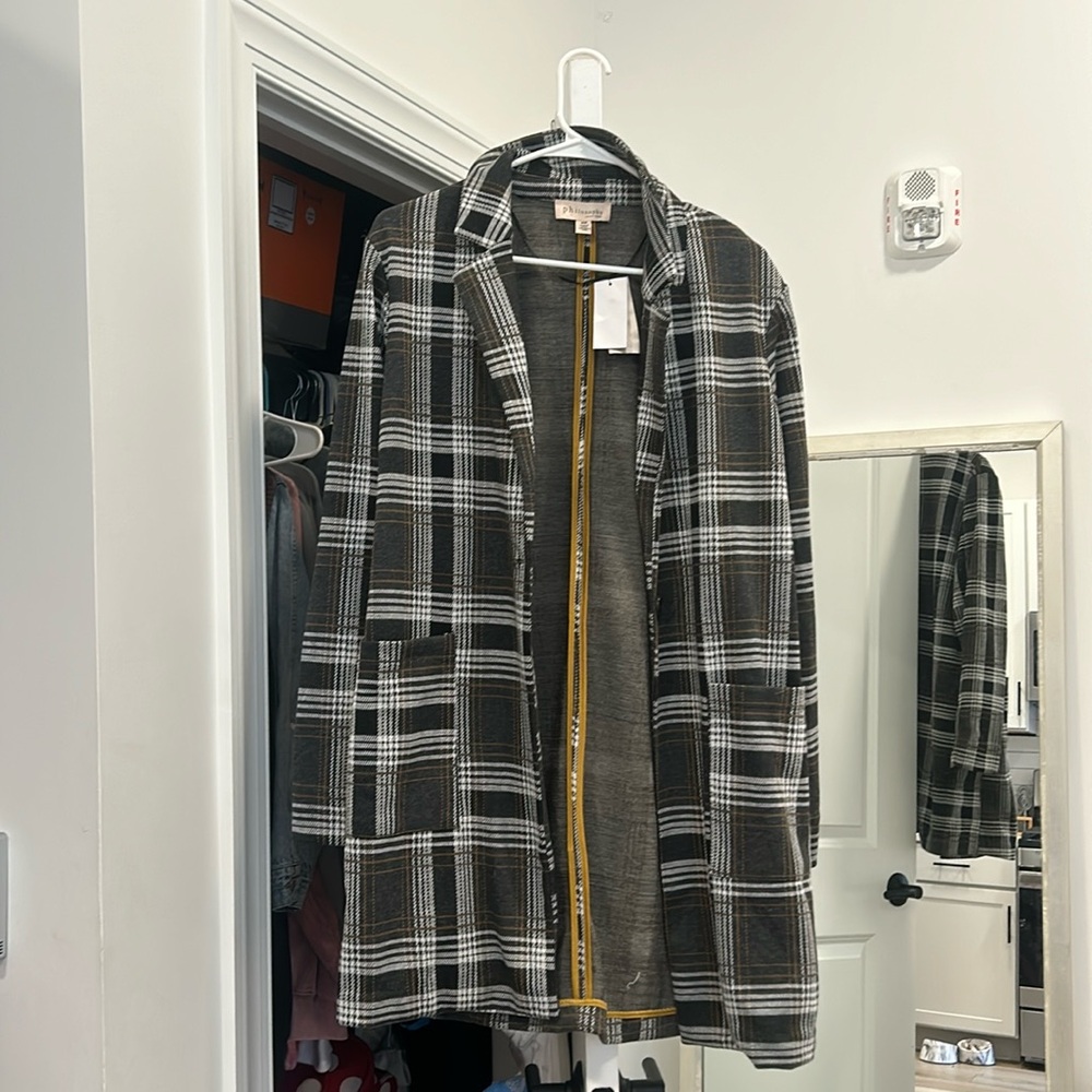 Long plaid coat 💕